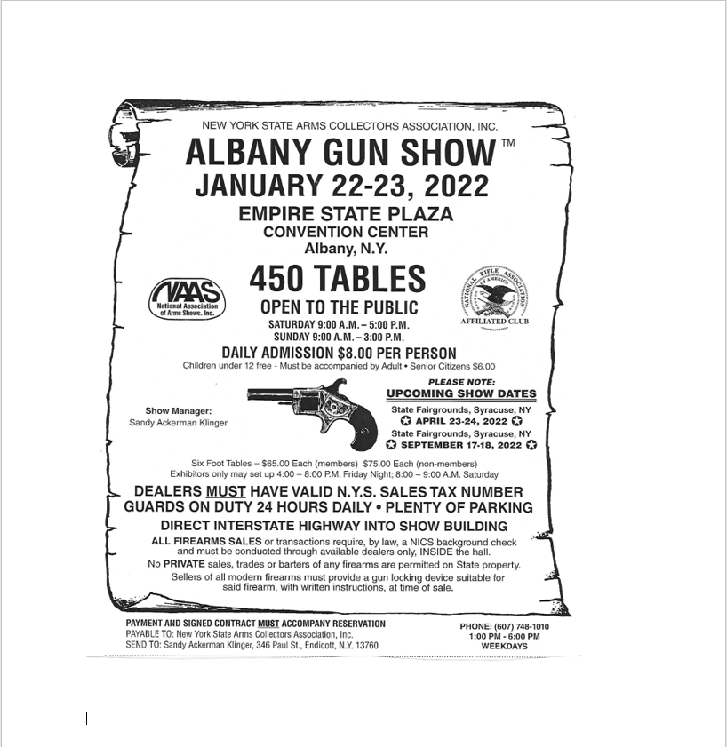 Join Tom King at the Albany Gun show!