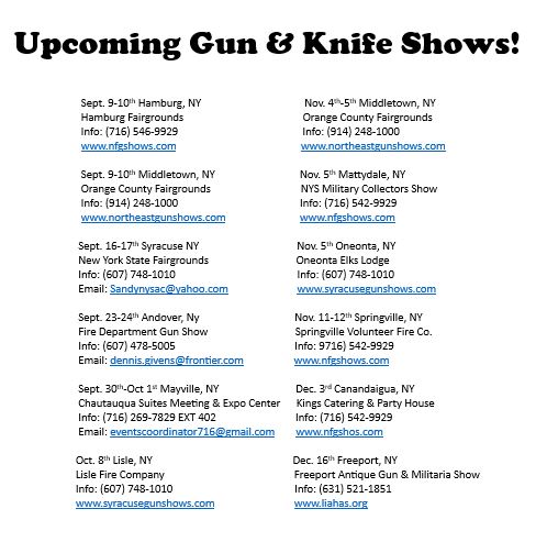 Upcoming Gun & Knife Shows