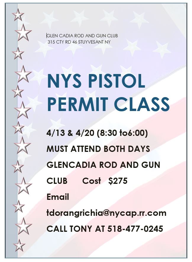 Glencadia NYS Pistol permit class